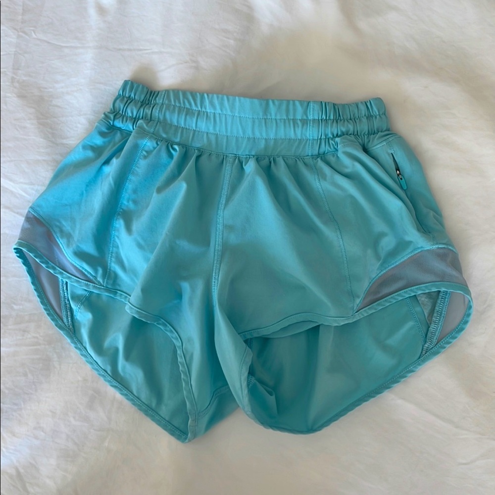 Lululemon hotty hots shorts, in icing blue, size 2.